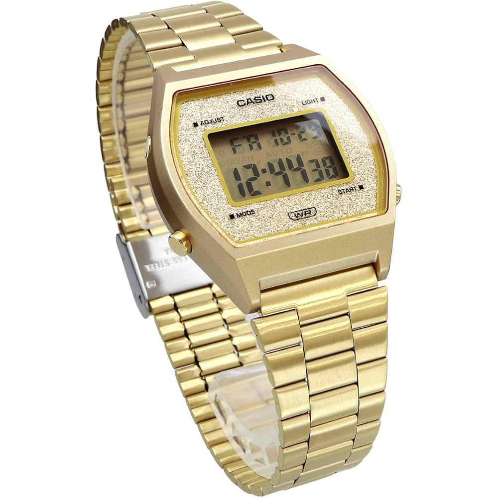 Casio Vintage Series B640WGG-9 Unisex Digital Watch Gold Glitter Face International Model