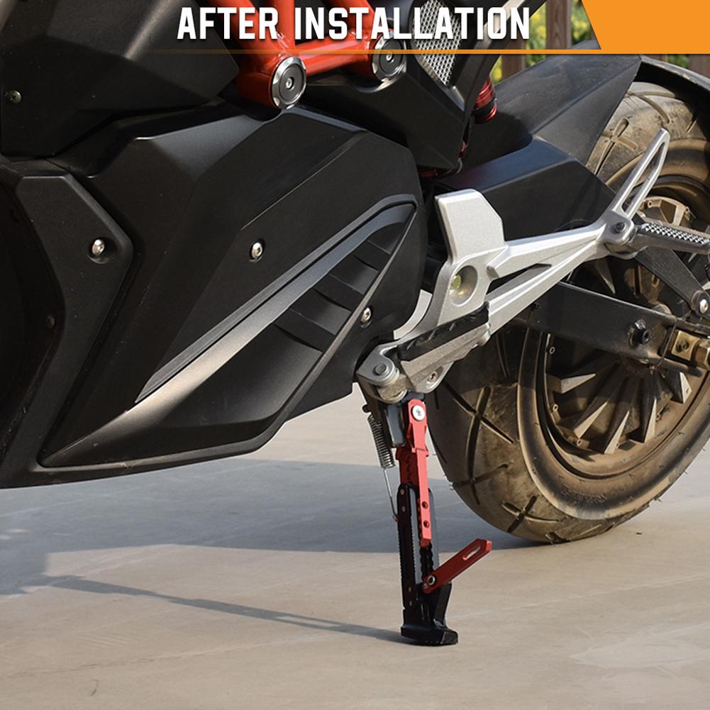 Universal Motorcycle Kickstand, CNC Aluminum Alloy Adjustable Tripod Holder Foot Side Support Stand, Parking Kickstand For Motor Scooter Motorbike