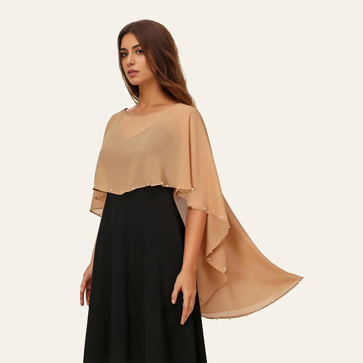 

Нові шифонові шарфи-шалі з перлами, однотонні, пляжні парео, сонцезахисні шалі, тонкі, м які, вечірні шалі для жінок