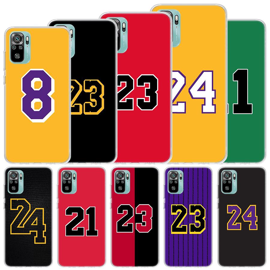 Basketball 23 24 Number Soft Case For Xiaomi Redmi Note 14 13 12S 11S 10S 12 Pro Plus Phone Cover 11 10 11E 11T Note14 Shell Coq