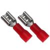 100PCS AWG 22-16 Insulated Spade Wire Connector FDD1.25-187 Red Female Connectors