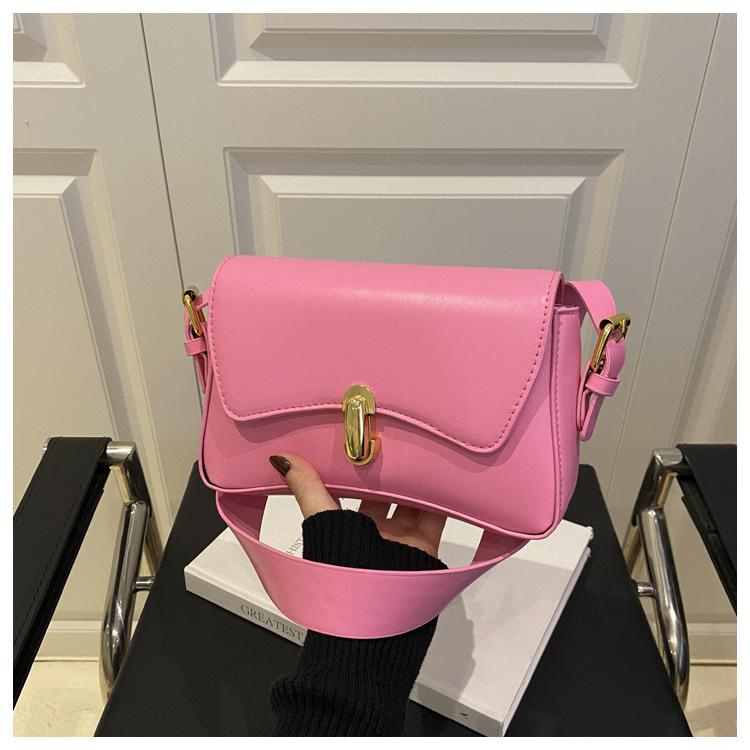 

Простой дизайн текстура темперамент свежий новый летний замок портативная сумка подмышку на плечо женщины роза розовый