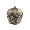 Brass Tea Caddy With Dragon Phoenix Motif Airtight Storage Jar Puer Loose Leaf Vintage Luxury Design