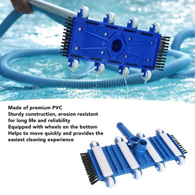 Swimming Pool Vacuum Head with Brush PVC 14 Inch Pool Vacuum Cleaner Head Attachment Replacement Kit for Swimming Pool Cleaning Accessories