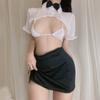 Uniform Seduction Sexy Lingerie Sexy Secretary Cosplay Costume Large Size Elastic Hip Wrap Skirt Set