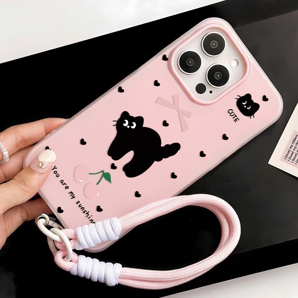 Bemalte Handyhülle für iPhone 15 11 13 14 für 15 16 Pro Max 12 13 16 Pro Niedlich Fasion Lustig Lanyard Handyhülle Neueste Top-Selling-Empfehlungen