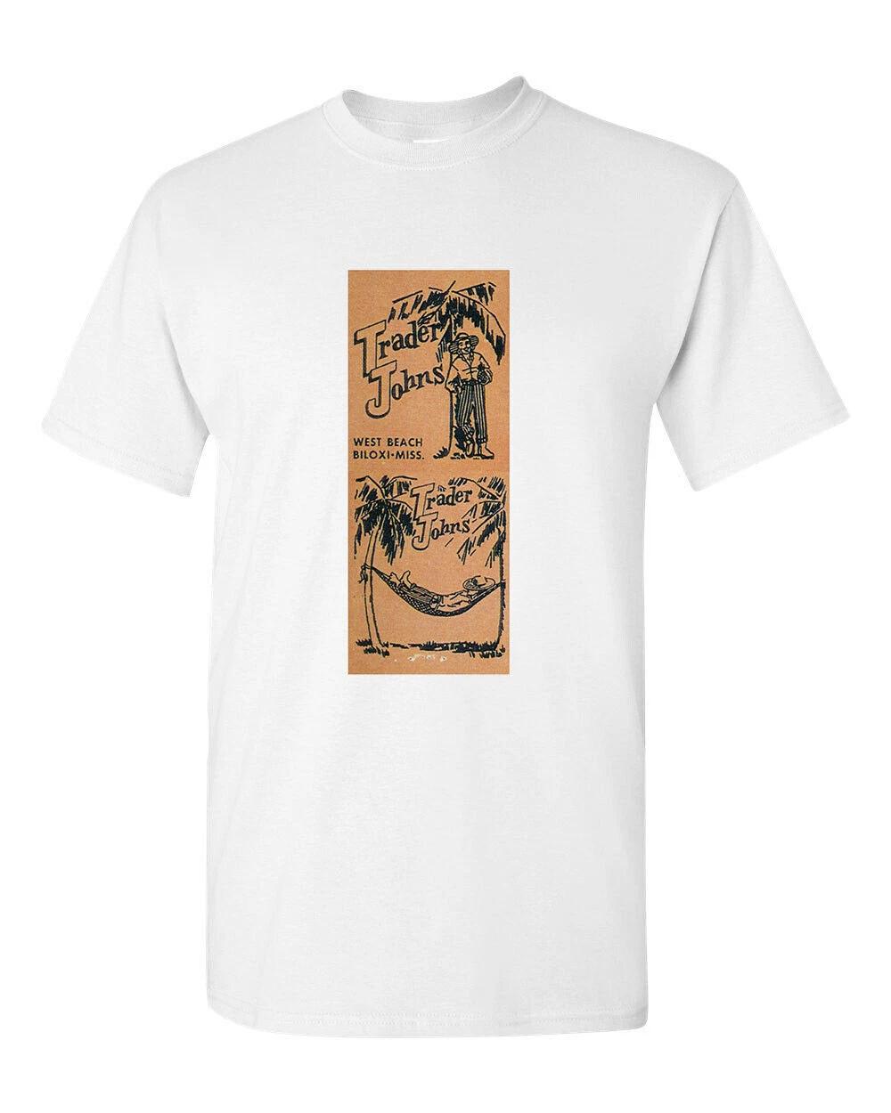 Retro Tiki T Shirt White 100% Cotton Bar No. 3 Trader John s Biloxi Mississippi M