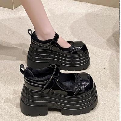 Pantofi Mary Jane platformă stil colegiu, brioșă, vară noi, cu toc gros, modă, pantofi simpli de modă cu fustă, pantofi mici din piele