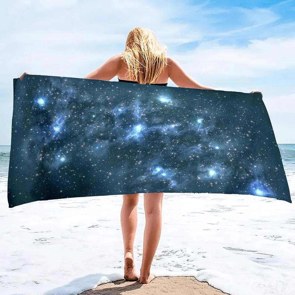 Sternenhimmel Strandtuch, Mikrofaser Super Saugfähiges Strandtuch, Weiches und Bequemes Badezimmerhandtuch Sandfreies Strandtuch