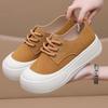 Casual Plattformsskor för Kvinnor Lätta Sneakers i Fauxläder Snörskor Tennisskor Komfort Promenadskor Dam Halkfria Andningsbara Lågskor