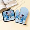 2pc/set Anti-Heat Christmas Oven Mitts Insulation Insulation Pad  Microwave