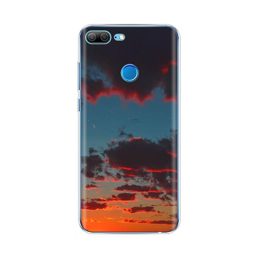 Phone Case For Honor 9 Lite Back Cover for Huawei Honor 9 Lite Cases Transparent Silicon TPU Protective Cats Flower Print Covers