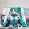 Hatsunes Mikus Vocaloid  Blankets Anime Style Flannel Novelty Breathable Throw Blankets for Chair Covering Sofa Autumn/Winter,