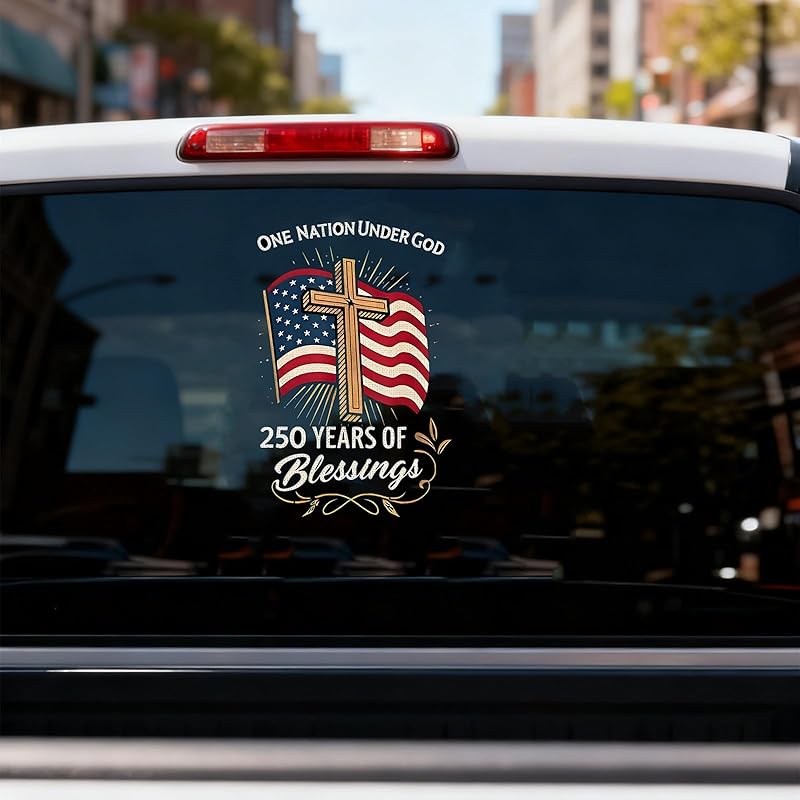 n 250 Years Decals - 10.2X6.1 in 250 Years Anniversary Waterproof Sticker for Trucks Car Trailer SUV Van or Any Smooth Surface, Removable - Bumper