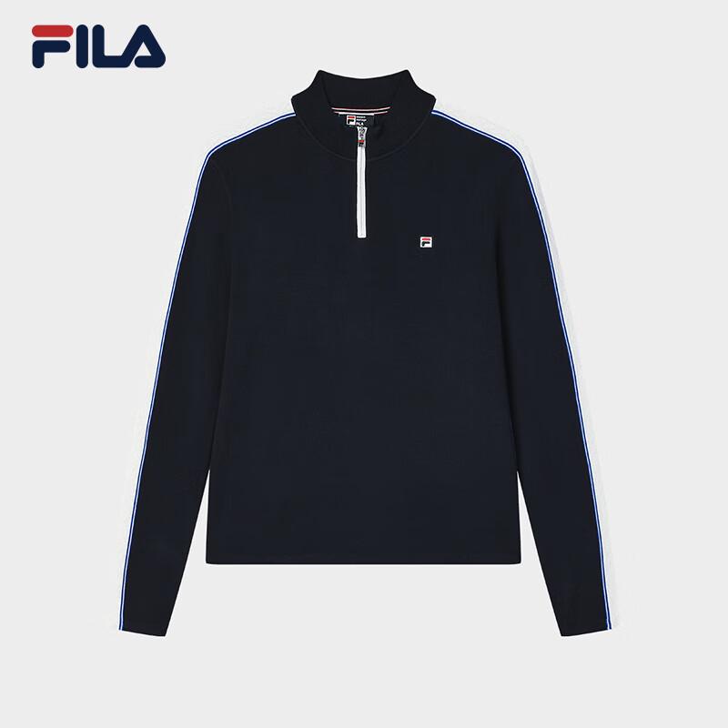 FILA Women's Casual Half-Placket Knitted Sweater