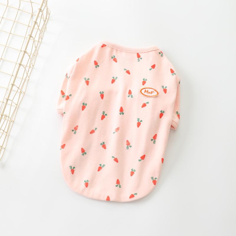 Cute Pet Carrot Bottoming Shirt Dog Clothes Cotton Thickened High Elastic Pet Clothes Maltese Yorkshire Teddy Puppy Pet Clothes (as the picture,S)