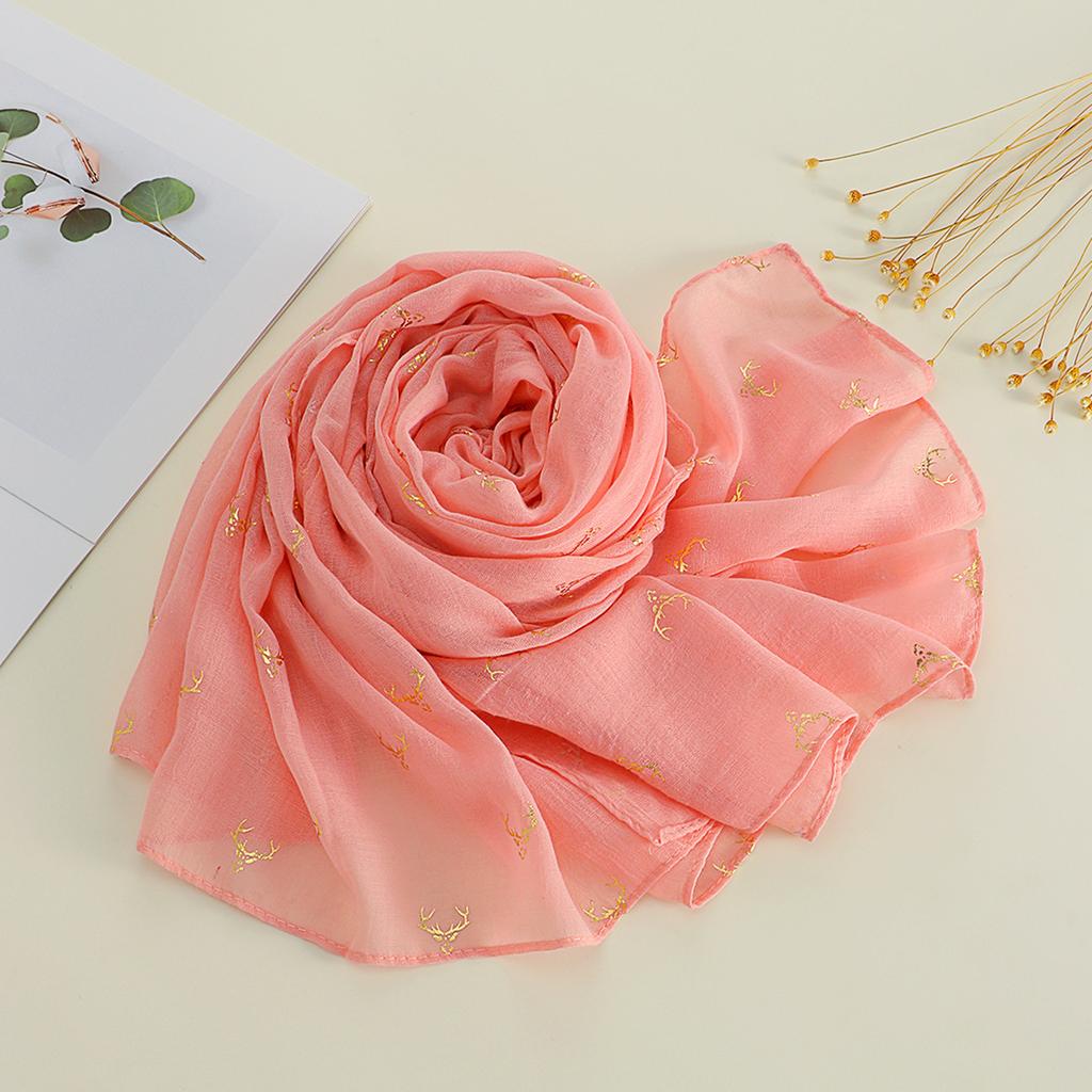 Cotton and Linen Scarf for Women In Spring  Autumn and Winter Long Thin Silk Scarf Korean Version Versatile and Fashionable Beige Shawl