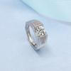 925 Sterling Silver Rings for Men Shining Crystal Adjustable Size Fashion Gifts Engagement Wedding High Quality Jewelry