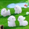 5er-Packung Kawaii Cartoon Leuchtende Mini-Hundefiguren aus Kunstharz, Miniaturstatuen, Kreative Mode, DIY-Heimdekorationsaccessoires, Geschenke