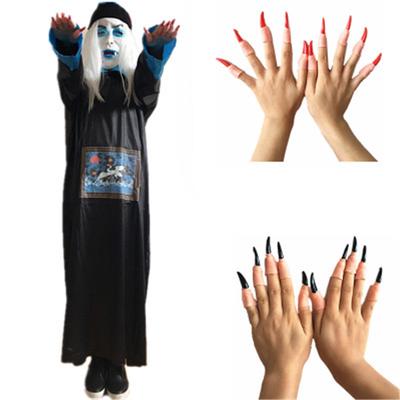10Pcs Zombie Witch Fake Finger Nails Set Halloween Party Prop Exquisite Unisex Toy