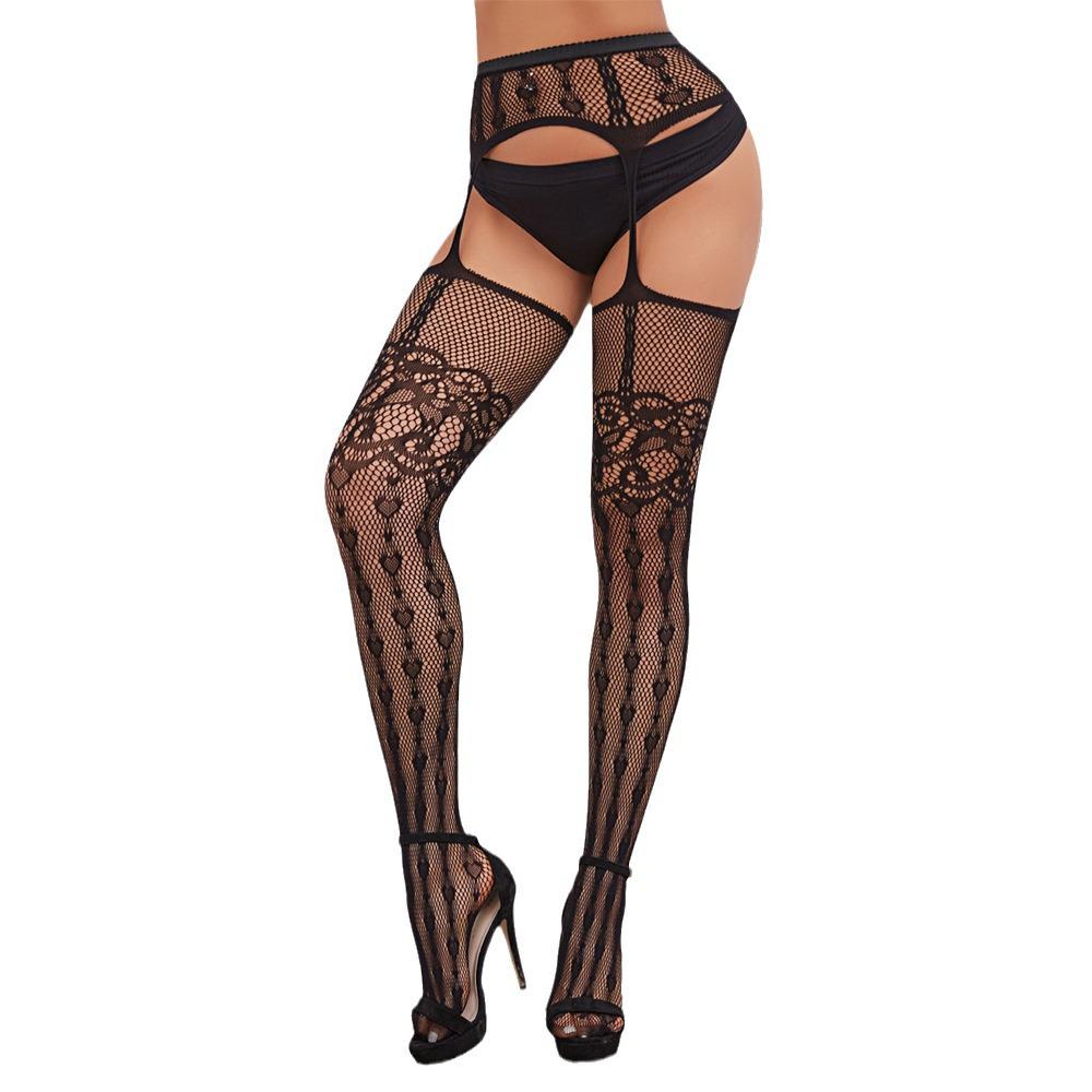 High-Waisted Thigh-High Fishnet Anti-Snag Stockings with High Elasticity