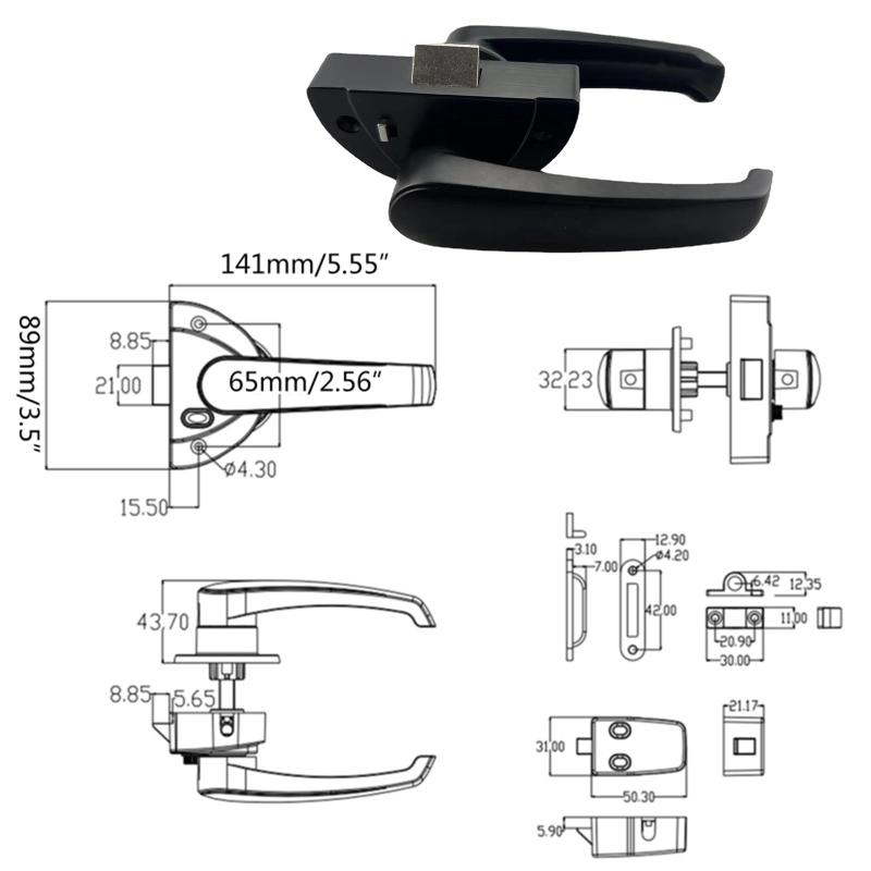 RV Caravan Boat Handle Knob Cabinet Drawer Latch Push Button Door Locks Hardware Toilet Bathroom Door Lock