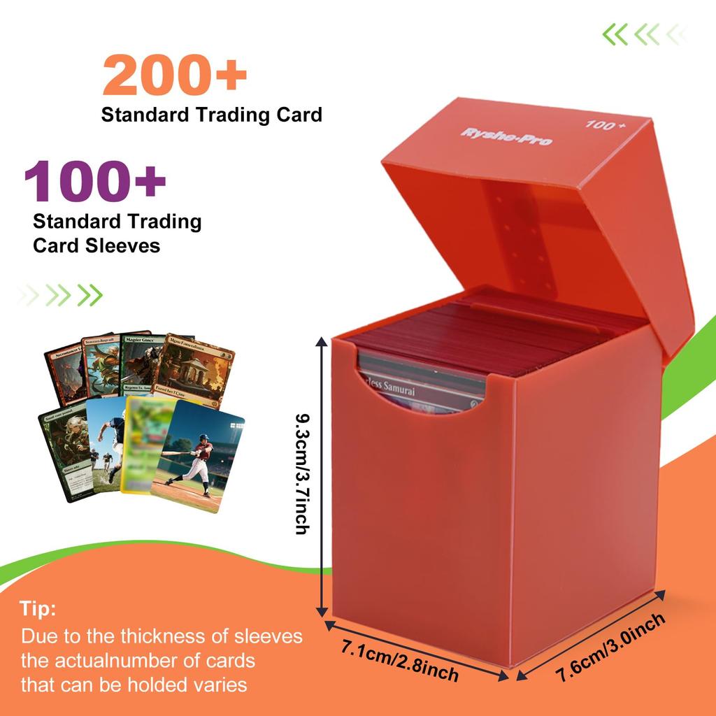Multi Color Deck Case Hold Up 1000+ Sleeveless Cards Waterproof Durable Trading Card Storage for MTG TCG Cards whith 5 dividers