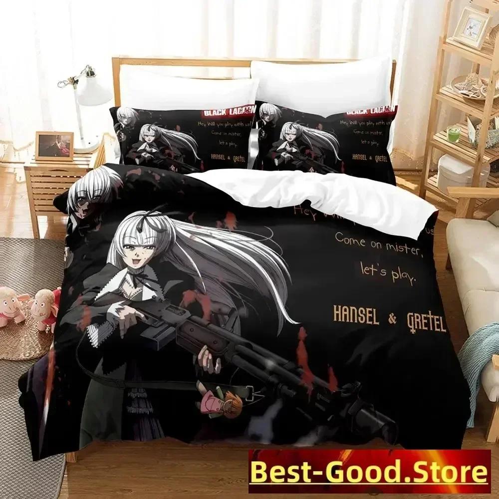 New Black Lagoon Bedding Set Duvet Cover Sheet Printed Bed Set Pillowcase Bed Full Queen King Size Comforter Bedroom
