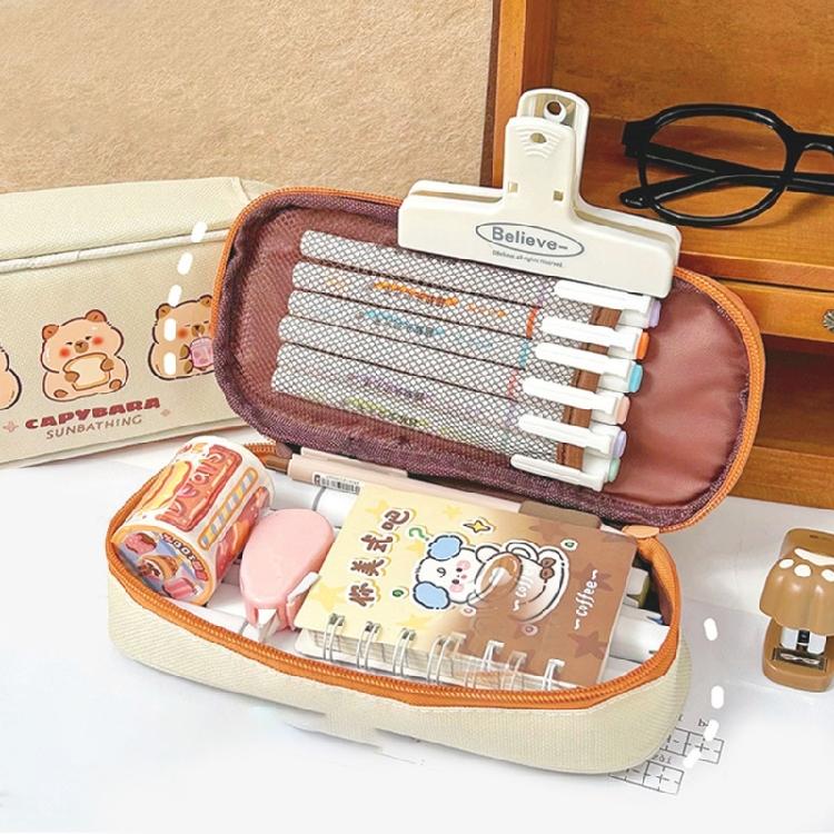 Big Capacity Pencil Case Zippers Pen Holder Pencil Organizers Spacious Pencil Bag Large Stationeries Pen Storage Pouches