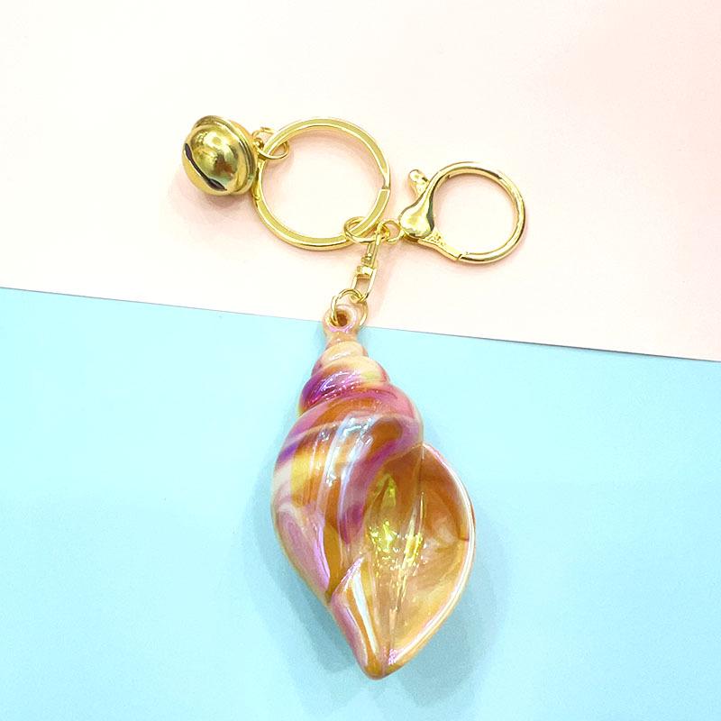 Iridescent Shell Starfish Keychain Pendant - Unique Accessory & Gift