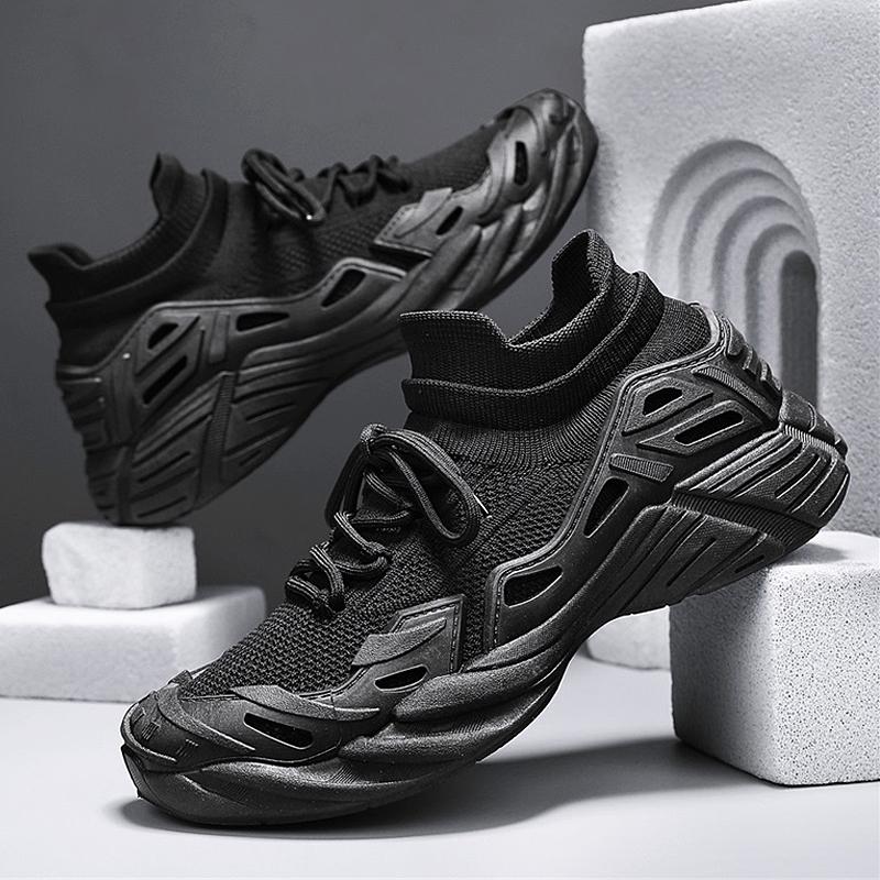 2025 Breathable Women Men's Mesh Shoes Thick-soled Sports Casual Shoes Anti-slip Outdoor Sports Shoe Knitted Socks Casual Shoe