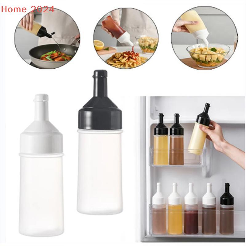 250Ml Kitchen Squeeze Seasoning Bottle With Rack Leak-Proof Condiment Empty Bottles