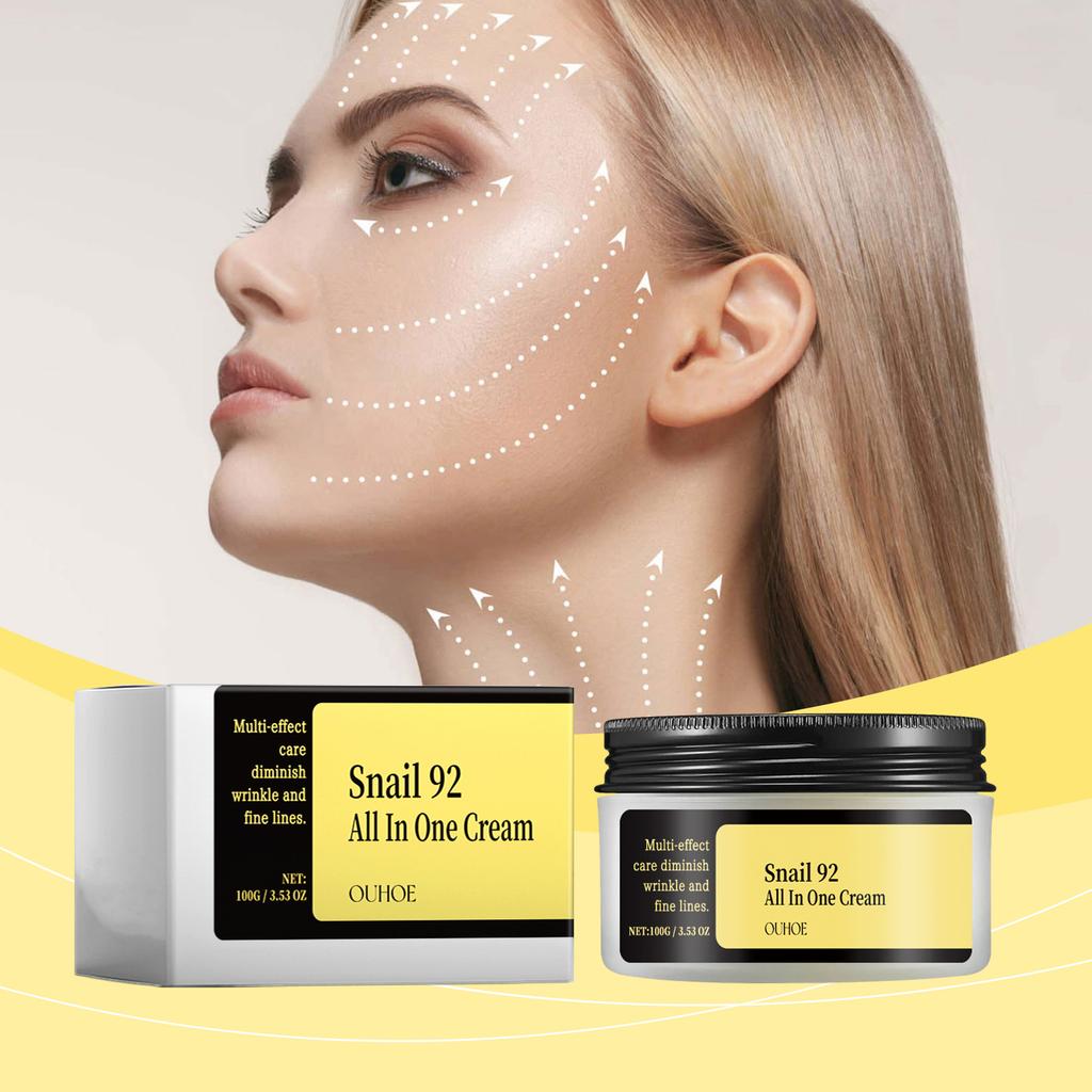 OUHOE Schnecke 92 Gesichtscreme Feuchtigkeitsspendend Feuchtigkeitsspendend Reparatur Anti-Aging Faltenpflege Nährend Glatte Haut Alles in Einem Hautpflege