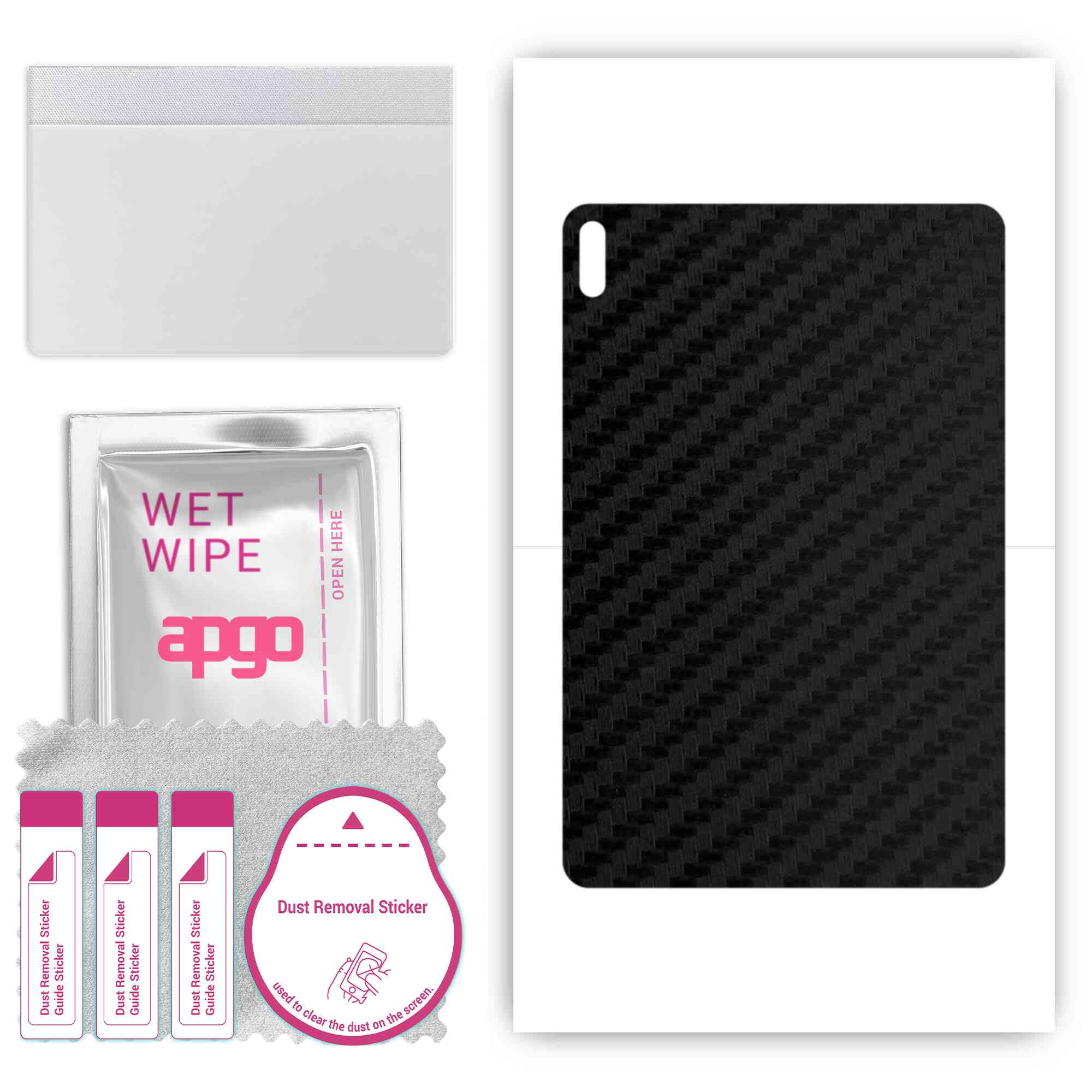 

apgo Protective Skin Sticker for the back compatible with Huawei MatePad C7, Wrap Film, Foil, Vinyl - Pattern Carbon Black