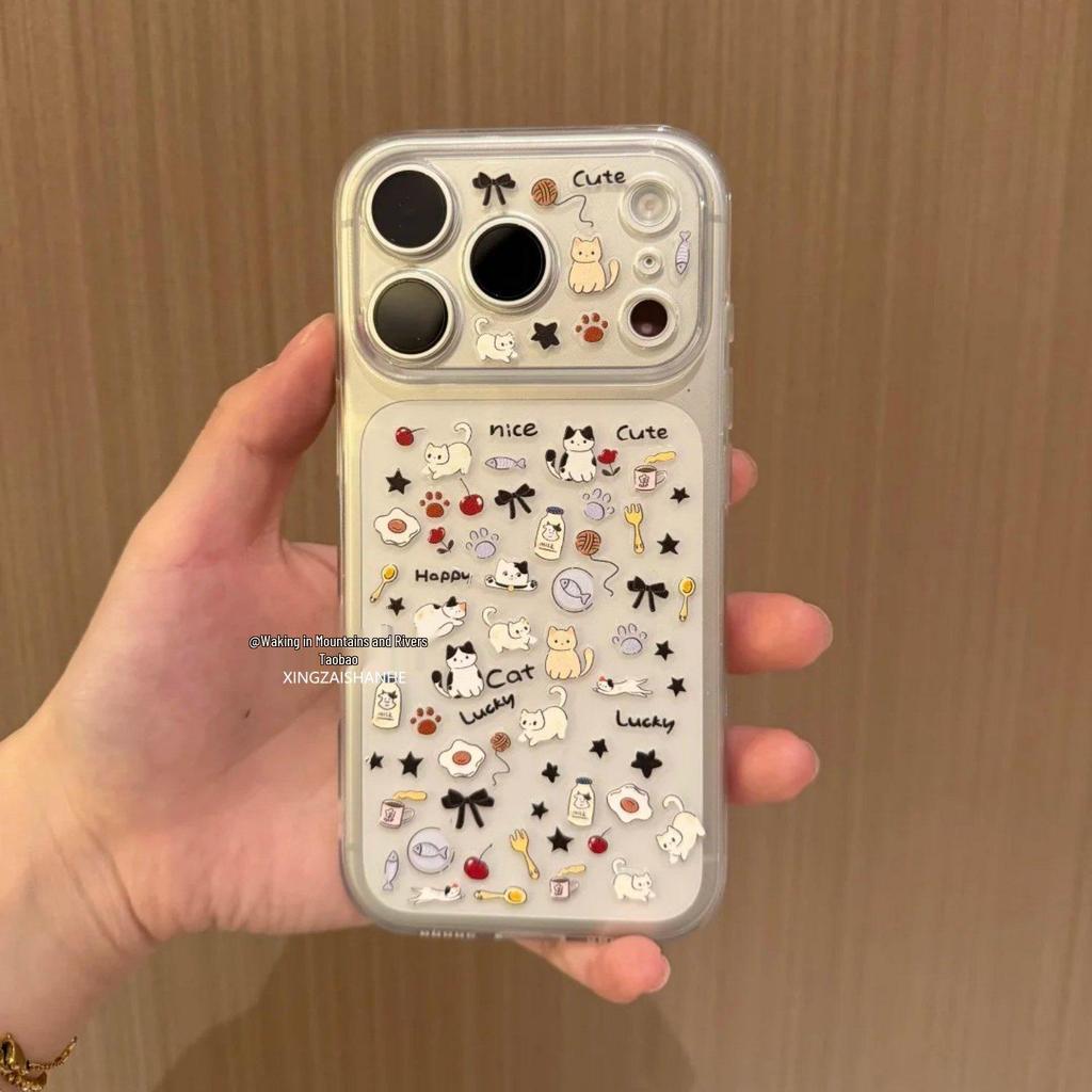 Trendige Koreanische Süße Kuh & Katze 3D Geprägte Nagelkunst & DIY Handy/Tablet Sticker