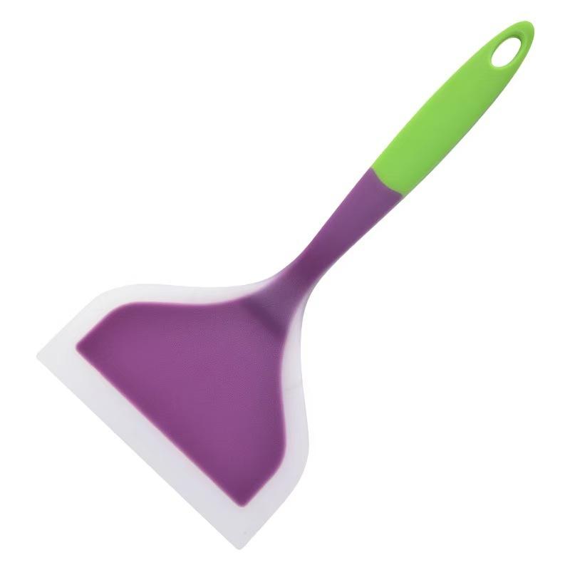 

Специальная лопатка для сковороды с антипригарным покрытием, силиконовая лопатка для жарки, широкая силиконовая лопатка, лопатка для омлета, кухонные аксессуары фиолетовый