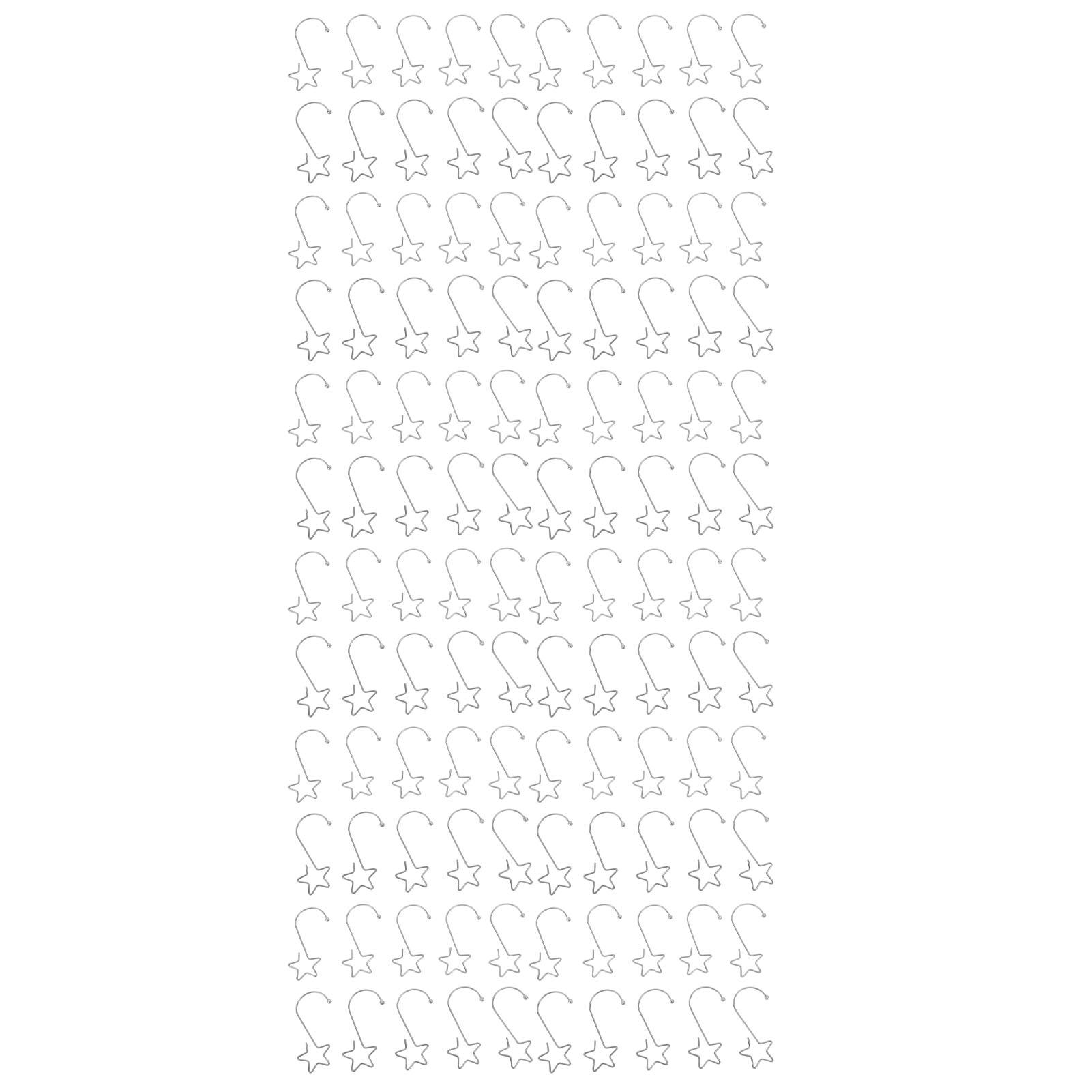 

120pcs Star Shaped Christmas Tree Hooks Decoration Hangers Stainless Steel for Easter Halloween Party серебряный