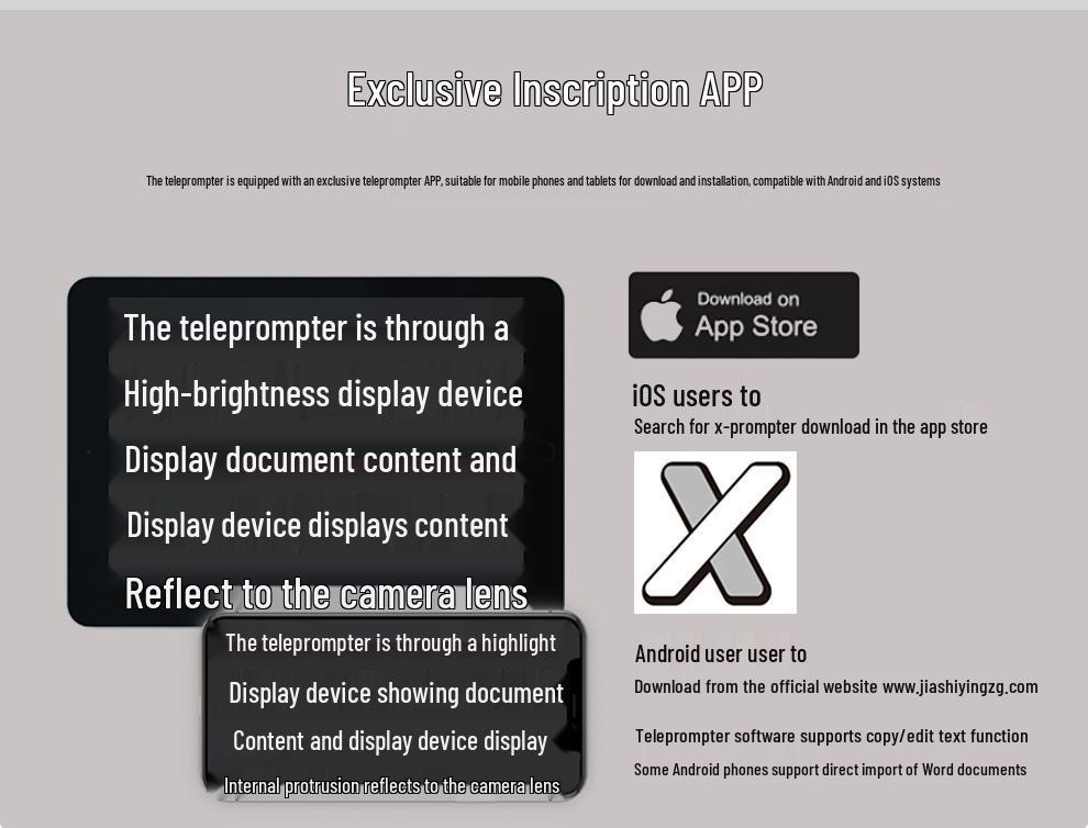Jia Shi Ying JS10Plus Teleprompter: Mobile, Tablet, DSLR Live Broadcast & Recording Device