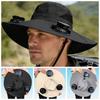 Breathable Solar Fan Hat 3 Fans Wide Brim Sun Cap Comfortable To Wear Cooling Fisherman Hat Hiking