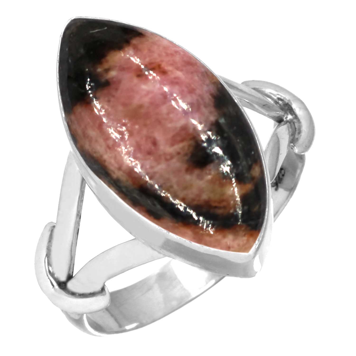 

Кольцо из стерлингового серебра 925 пробы Женское с драгоценным камнем Ручной работы Ювелирное изделие Подарок на день рождения Мукаит Монтанский агат Моховой агат Спиральная раковина Родонит Глаз Шивы Заявление 5.5