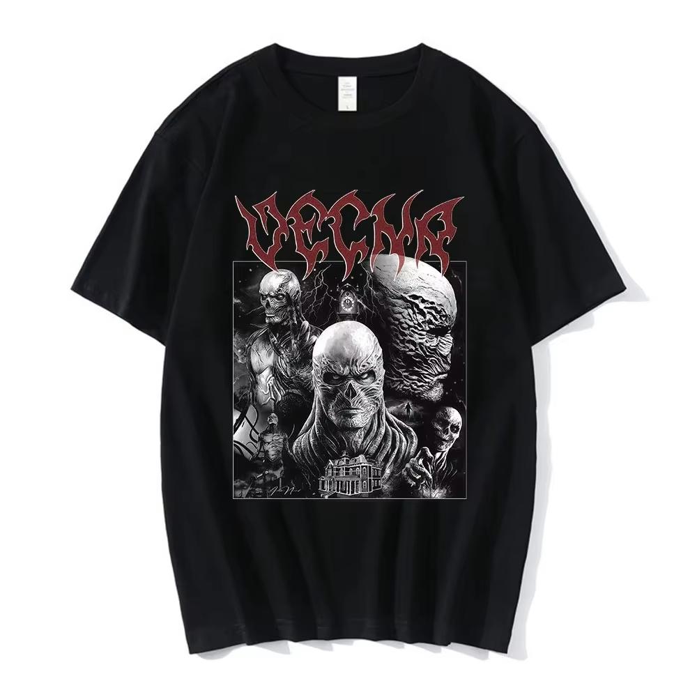 TV drama Stranger Vecna 001 Henry Creel graphics 100Cotton Tshirt unisex Vintage Fashion Short Sleeve Mens shirt fan gifts S