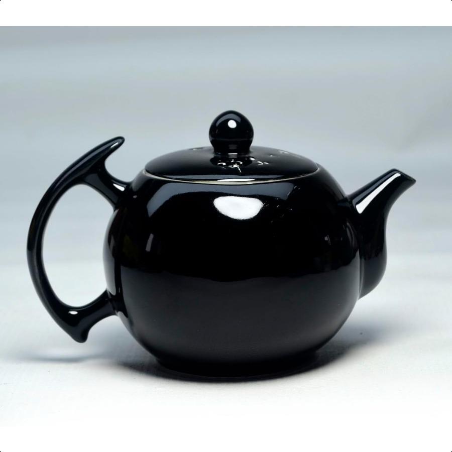 Porcelain Teapot 10oz Small Tea Pot Xishi Chinese Gongfu Tea Set Ceramic Kettle Black Teapot