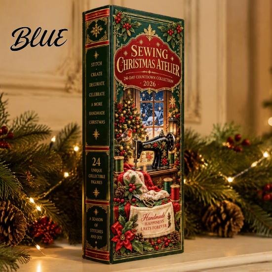 Creative Christmas Keepsake Sewing Workshop Advent Calendar, 24-Day Countdown Box with Miniature Unique Holiday Collection Acrylic Ornaments