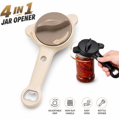 4 In 1 Multifunctional Bottle Opener Adjustable 3 Claw Jar Lid Opener Anti Slip Can Lid Opener Gripper Kitchen Gadgets 6