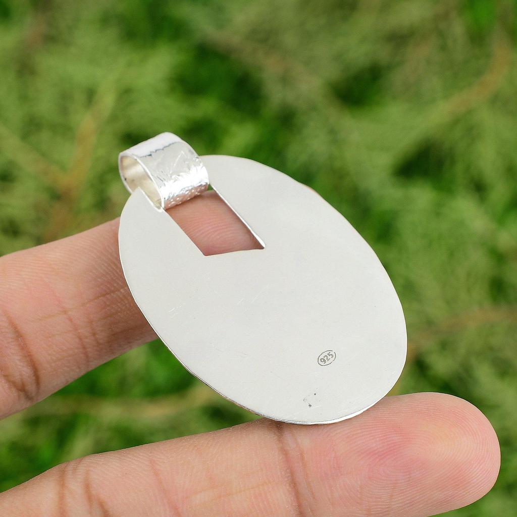 Daughters Day Sale Natural Prehnite Rough Sister Bezel Pendant Sterling Silver