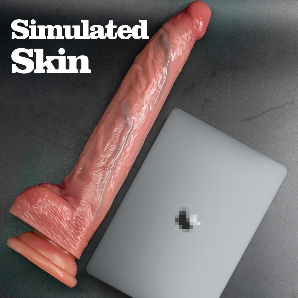 Giant Super Soft Realistic Dildo with Blue Veins & Balls – Extra Long Silicone Anal Plug for Women, Flexible Thick Penis Adult Sex Toy