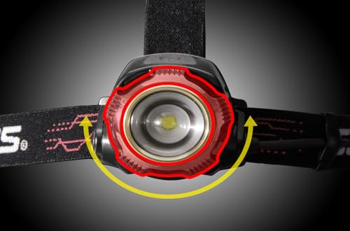 GENTOS GH-300RG LED Headlamp, USB Rechargeable, 800 Lumens, 13 Hours of Operational Runtime, Rear View Illumination, Requires Rechargeable Battery or