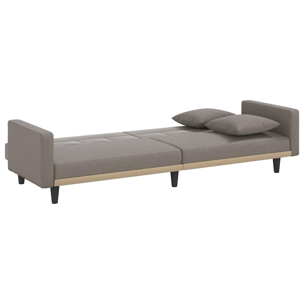 Sofa Bed with Cushions Taupe Fabric