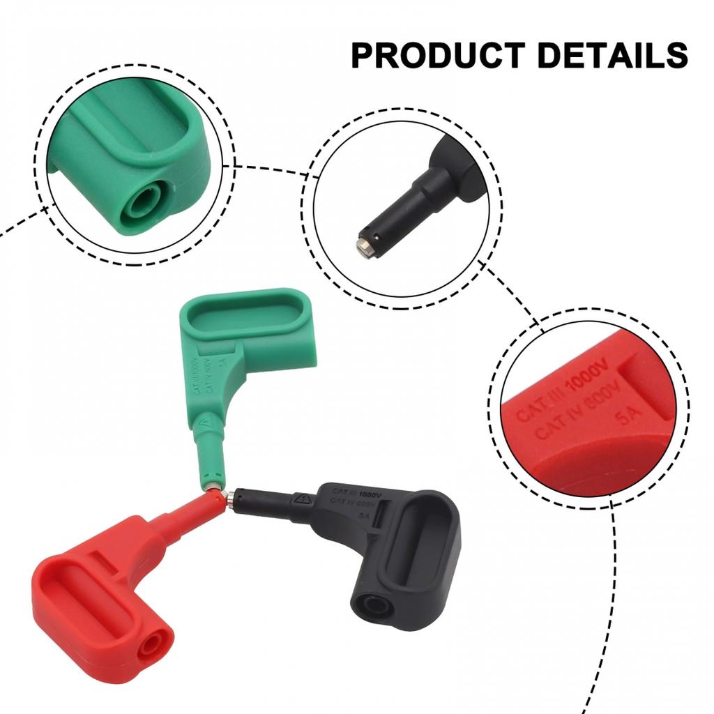 3pcs Magnetic Test Probe Set for 4mm Banana Tips Multimeter Accessories Parts