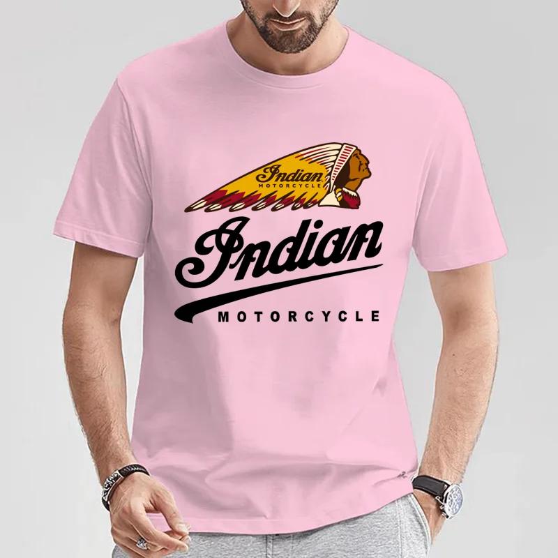 2024 Pánské tričko Casual Indians Motorcycle tričko Grafické Oversized Motorka Biker Cafe Racer Chopper Vintage Streetwear S-5XL